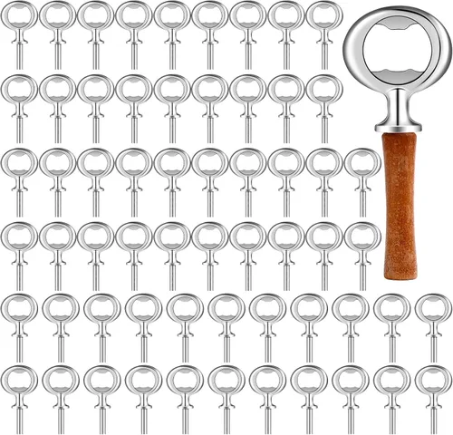 Vista 10 de 7 piezas de abrebotellas de metal en blanco a granel, piezas de piezas para manualidades de madera, proyectos de bricolaje, torneado, cerveza, Bronce