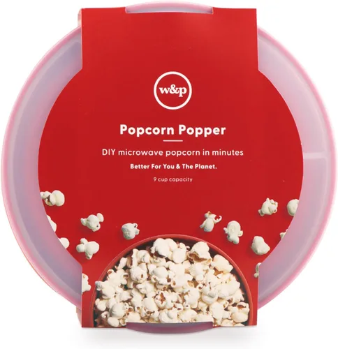 Vista 3 de W&P Fabricante de Palomitas de Microondas de Silicona Rojo Tazón Plegable con Medición Integrada, Sin BPA, Ecológico, Sin Desperdicio, 9.3 Tazas