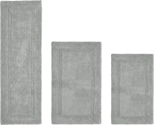 Vista 135 de Better Trends - Juego de 2 alfombras de baño 100% algodón, extra suaves, con borlas, de 17" x 24", alfombra de baño superabsorbente y reversible