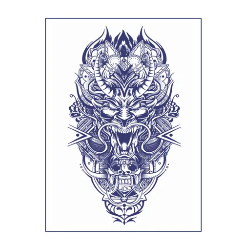 Vista 6 de Tatuajes temporales - Adhesivo grande, tótem grande, brazo de dragón, tatuaje de transferencia, papel en aerosol, diseños impermeables (estilo 11)