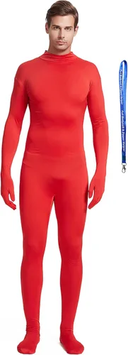 Vista 19 de Overol completo Full Bodysuit con ayudante de cremallera, unisex, para adultos, sin capucha, de Spandex elástico, traje Zentai de cuerpo entero Negro