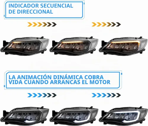 Vista 3 de VLAND Faros delanteros LED compatibles con Impreza Outback Sport 2008-2011, Impreza WRX 2008-2014 (no compatible con modelos con AFS/SRH) con Para
