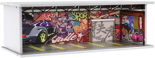 Vista 11 de Vitrina de garaje Diorama escala 1/64 para coches modelo fundido a