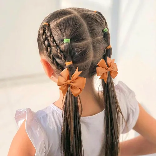 Vista 2 de 24 lazos para el cabello de 3 pulgadas para niñas, cinta de grogrén, pinzas para el pelo de bebé, accesorios para el cabello de niños pequeños
