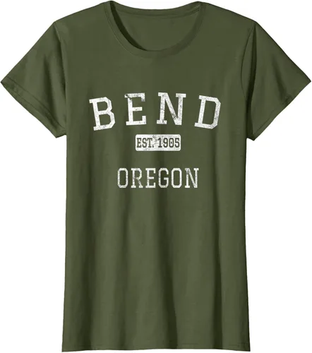 Vista 78 de Bend Oregon OR Camiseta vintage, Negro