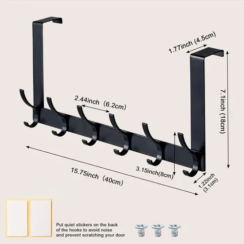Vista 4 de BOOMIBOO Ganchos para colgar sobre la puerta, colgador de puerta resistente, toallero con ganchos para toallas para baño, 12 ganchos grandes sobre