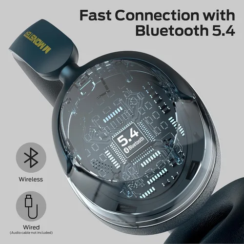 Vista 5 de Monster Persona 3rd ANC - Auriculares Bluetooth con Bluetooth 5.4, 70 horas de reproducción, auriculares con cancelación de ruido con micrófono