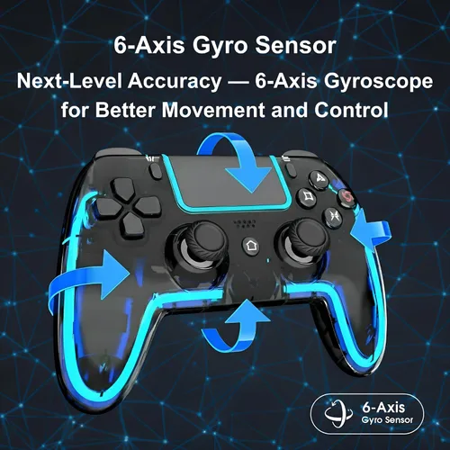 Vista 6 de VioraTech Wireless Controller for PS5 with Hall Effect Joysticks, RGB Lighting, Turbo & Macro Functions, Linear Triggers, 6-Axis Sensor, Dual