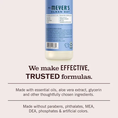Vista 5 de Mrs. Meyer's Clean Day - Detergente líquido para platos, aroma a campanillas azules, paquete de 1 botella, 16 oz