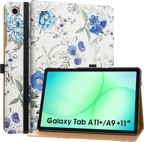 Vista 22 de MoKo Funda para Samsung Galaxy Tab A11+/ A11 Plus/ A9+/ A9 Plus de 11 pulgadas 2026/2024, piel sintética multiángulo con correa de mano, bolsillo