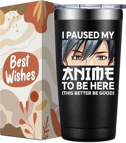 Vista 17 de Regalos de anime para hombres y mujeres – Kawaii Navidad, regalos de cumpleaños para fanáticos de la animación japonesa, amantes – Vaso de 20 onzas