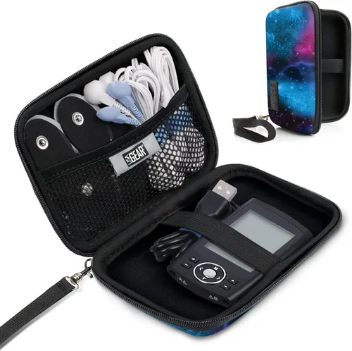 Vista 10 de USA GEAR Funda de viaje pequeña para estimuladores musculares de unidad TENS compatible con Belifu, HiDow, AUVON 2 unidades de salida