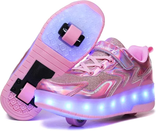 Vista 7 de Roller Skate Shoes for Kids Boys Girls LED Roller Sneakers Light Up Fashion Flashing Wheels Shoes Rechargeable