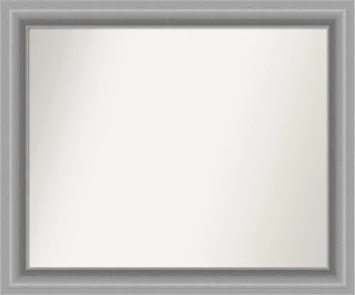 Vista 362 de Amanti Art Espejo de baño plateado para sobre fregadero, 26 x 26 pulgadas, espejo cuadrado de níquel pulido, marco de madera tradicional mediano, se