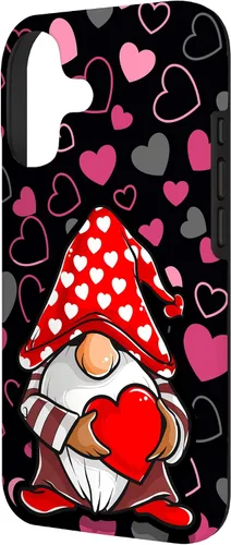 Vista 2 de Cute Gnome Valentine Heart Pattern Cozy Love Design Case for iPhone 17