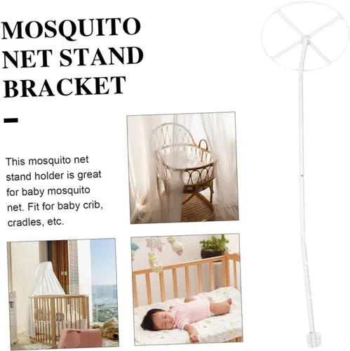 Vista 9 de 1 juego de soporte de red para bebé, accesorios para bebé, toldo para cuna, soporte para tienda de campaña para cama, red de barra, toldo de cama