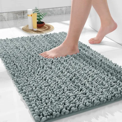 Vista 36 de Yimobra Alfombras de Baño Antideslizantes Lavables - Alfombra de Baño de Chenilla Ultra Suave Absorbente, Alfombra Peluda de Secado Rápido para Negro