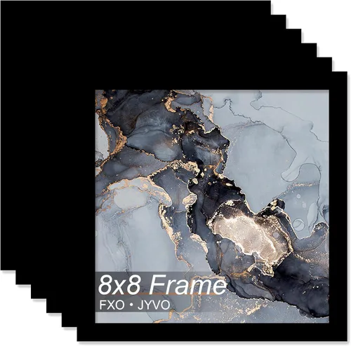 Vista 51 de Fxojyvo Marco de 4 x 4 pulgadas, marco negro para póster cuadrado de 4 x 4, peso ligero y altamente transparente, marco de 4 x 4 para pared, 1