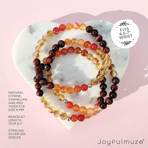 Vista 6 de Pulsera con cuentas de gemas naturales, ojo de tigre, hematita, ágata negra, granito, sándalo, piedra de lava, joyería elástica hecha a mano
