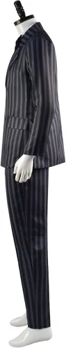 Vista 4 de Gionli Gomez Addams - Disfraz de Gomez Addams para hombre, traje familiar, disfraz de Halloween, cosplay, fiesta, abrigo y pantalones