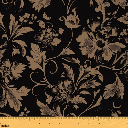 Vista 17 de Feelyou Tela de Flores Groovy por Yarda 1 Yarda Niños Retro Floral Boho Tela de Tapicería para Sillas para Niños Niñas Adolescentes Años 70 Hippie
