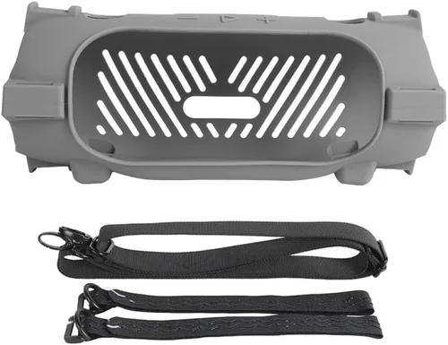 Vista 2 de Funda protectora de silicona para JBL Charge 6, funda suave para altavoz Charge6, funda protectora de viaje fácil de transportar con correa Gris