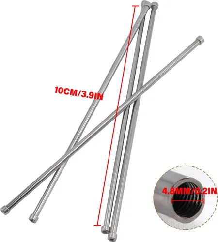 Vista 2 de 4 PIEZAS Tubos Roscados Huecos de Acero Inoxidable Tubo Capilar de 4 Pulgadas Varillas Roscadas Interiores Espárragos Tubería Redonda Metal