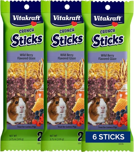 Vista 10 de Vitakraft - Palitos masticables para cobayas Crunch Sticks - Manzana y Naranja - Apoya dientes saludables