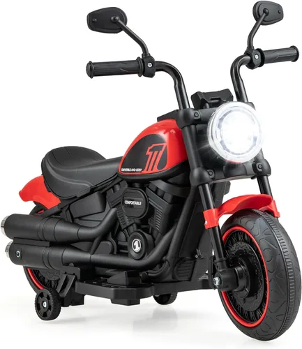 Vista 13 de Costzon Motocicleta para niños pequeños, motocicleta eléctrica alimentada por batería de 6 V con ruedas de entrenamiento desmontables, arranque