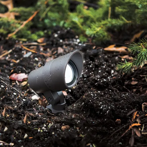 Vista 9 de WAC Iluminación de paisaje, luz LED de 12 V de tamaño pequeño con ángulo de haz ajustable y control de brillo integral, 50-420 lúmenes, 3000 K, Negro