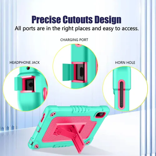 Vista 6 de Funda para tablet Nook Lenovo de 9 pulgadas (2024)/Lenovo Tab M9 TB-310FU 2023 resistente con soporte integrado carcasa protectora rígida con correa