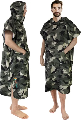 Vista 11 de SUN CUBE Poncho de surf cambiador con capucha Toalla de microfibra absorbente de secado rápido con bolsillo para surfear, hombres y mujeres