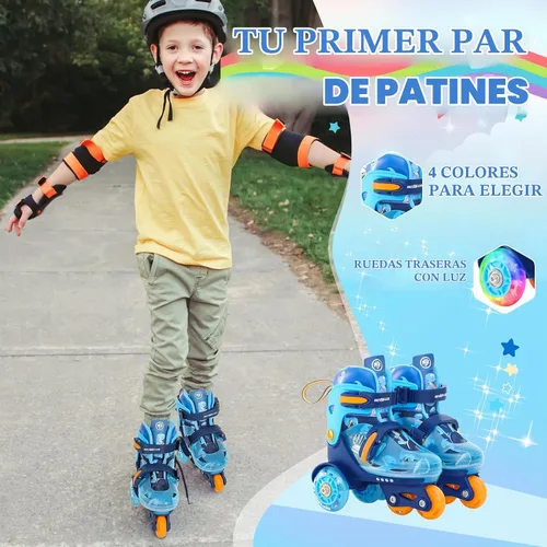 Vista 2 de METROLLER Patines de equilibrio con ruedas ajustables para niños pequeños de 3 a 6 años, arcoíris, unicornio, dinosaurios, patines con ruedas