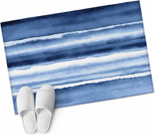 Vista 9 de Small Area Rugs 2x3 Ft, Blue Stripes Non-Slip Area Rugs for Living Room Bedroom Entryway, Watercolor Retro Ombre Abstract Tie Dye Art Washable