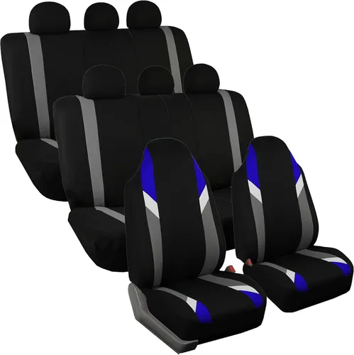 Vista 51 de FH Group Tres filas de 7 plazas, fundas de asiento modernistas de alta calidad, se adaptan a la mayoría de automóviles, camiones, SUV y camionetas
