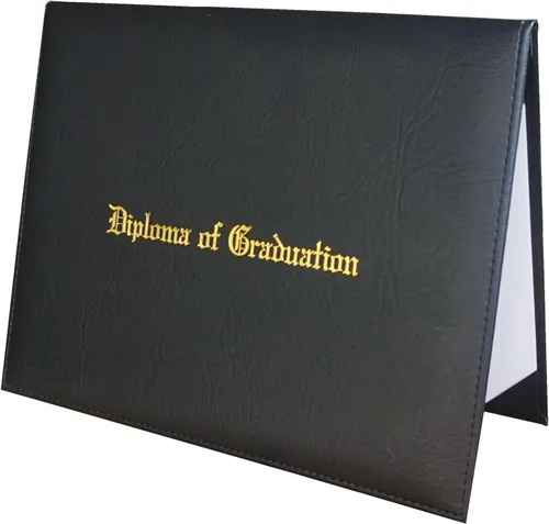 Vista 2 de Grad Days Diploma impreso de cuero sintético para diploma de graduación 8.5" x 11" (negro)