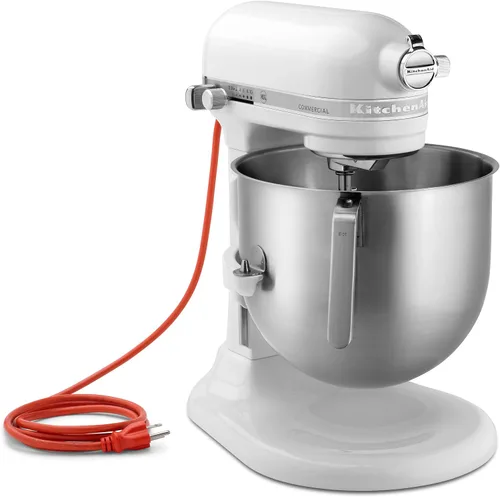 Vista 8 de KitchenAid KSM8990CU Mezclador comercial de encimera de 8 cuartos de galón, 10 velocidades, impulsado por engranajes, contorno plateado Plateado