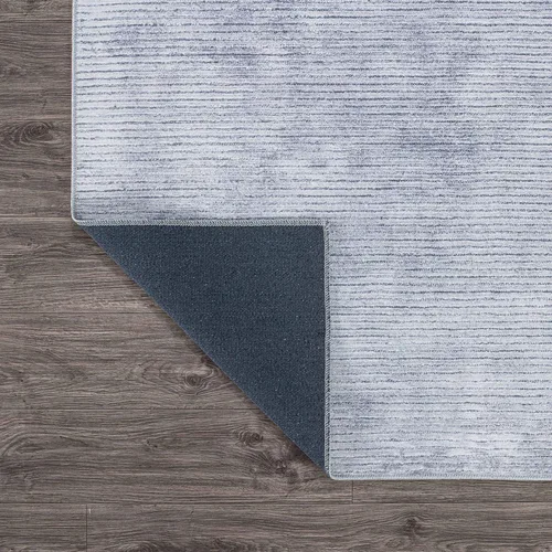 Vista 6 de Rugshop Alfombra contemporánea envejecida resistente a las manchas, tejido plano, ecológico, reciclado, lavable a máquina, 3 pies 3 pulgadas x 5 Gris