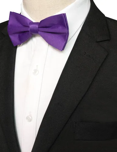 Vista 2 de JEMYGINS Pajarita ajustable de color sólido preatada para hombre