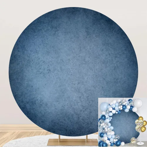 Vista 7 de Leyiyi Cubierta de fondo redonda azul de 3 x 3 pies de poliéster, degradado abstracto, color borroso, fotografía de fondo, adulto, niño, bebé, fotos