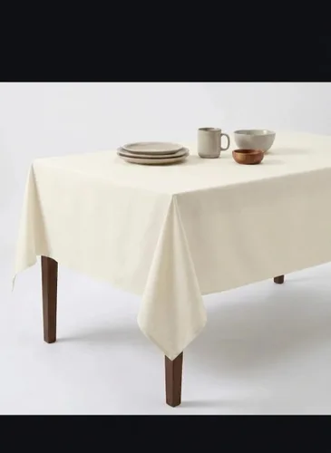 Vista 5 de Urban Villa - Mantel de mesa 100 % algodón, para uso diario, cenas familiares o fiestas en interiores o exteriores, a cuadros, color negro/blanco