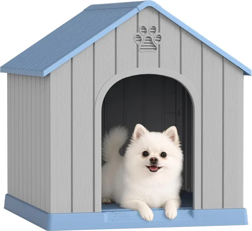 Vista 18 de Fancyango Casa para perros al aire libre e interior, impermeable, ventilada, fácil de limpiar, suelo elevado para perros pequeños y grandes, fácil