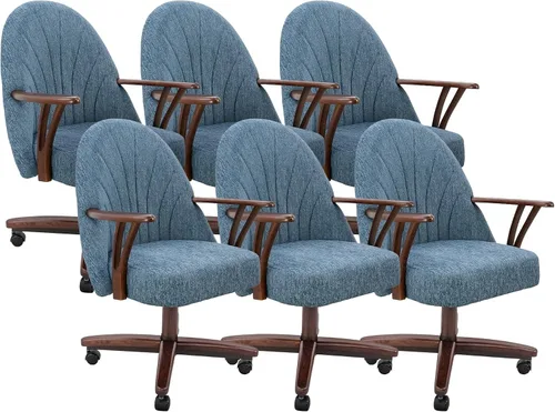 Vista 18 de Chromcraft Juego de 1 sillas giratorias inclinables, sillas con ruedas para sala de cocina