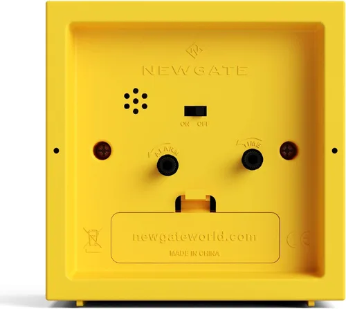 Vista 6 de NEWGATE® Reloj despertador en forma de cubo Alarma retro en forma de cubo Amarillo cítrico Ideal para mesita de noche, escritorio, estante