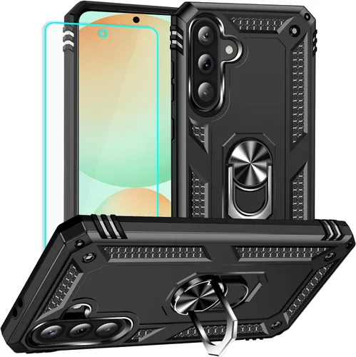 Vista 26 de Yiakeng Funda para Samsung A52, Galaxy A52 con protector de pantalla HD, fundas protectoras de grado militar con anillo para Samsung Galaxy A52 5G
