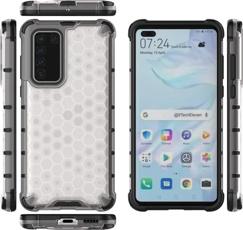 Vista 250 de Pzwoxukhov Funda compatible con Huawei Nova 3i, compatible con Huawei P Smart+ 2018 Honeycomb Anti-Drop Shock-Absorbing Case Negro