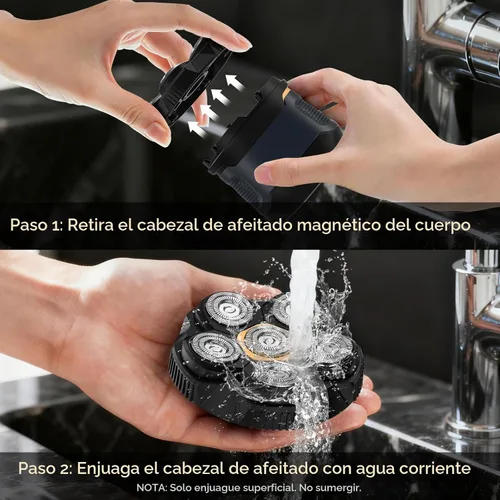 Vista 5 de Afeitadoras de cabeza para hombres calvos: maquinilla de afeitar Azul