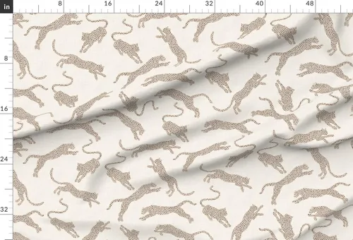 Vista 4 de Spoonflower Fabric Neutral Leopard Boho Safari on Performance Velvet