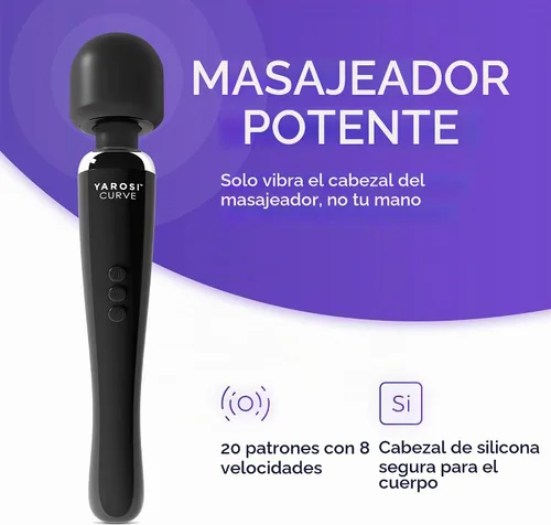 Vista 2 de Alessandro Yarosi Masajeador terapéutico en forma de varita, curvo, Paquete de 1, Negro, 1