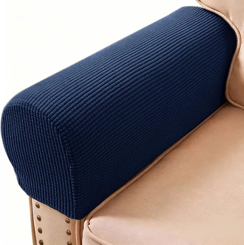Vista 9 de Juego de 2 fundas elásticas para reposabrazos de sofá, silla y sillón reclinable (Negro)